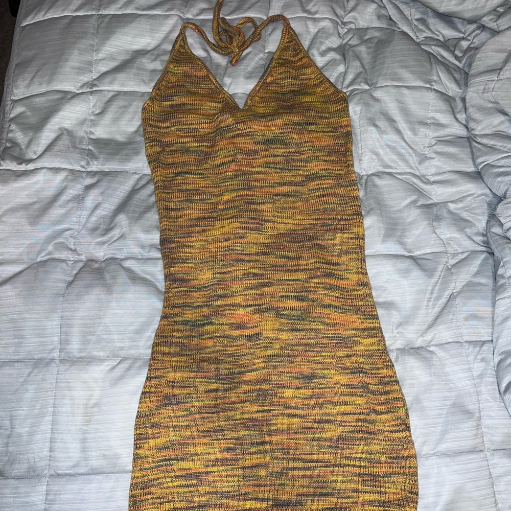 Knitted halter dress